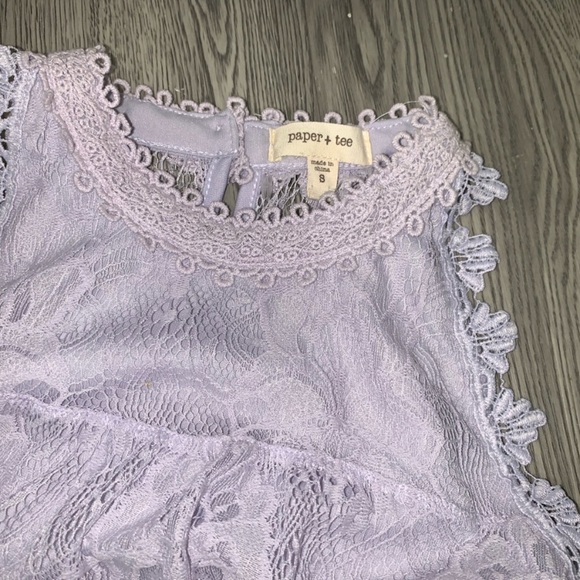 Light lavender lace detail high neck top size small
(paper + tee) - Picture 12 of 16